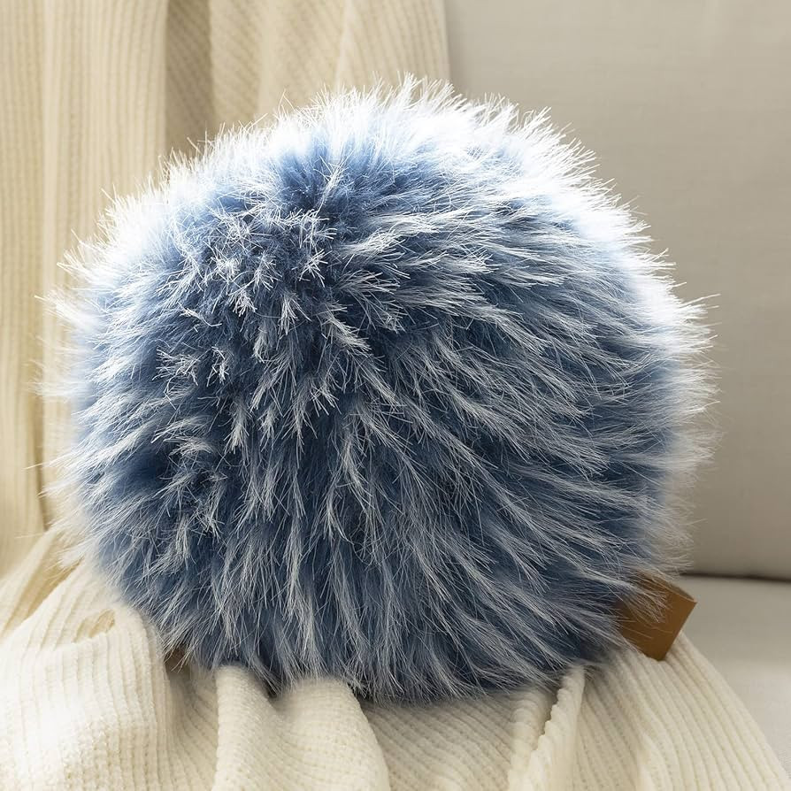 Ashler Plush Round Pillows, Ball Throw Pillow with Handle, Faux Fur Luxury Soft Decorative Cushio... | Amazon (US)