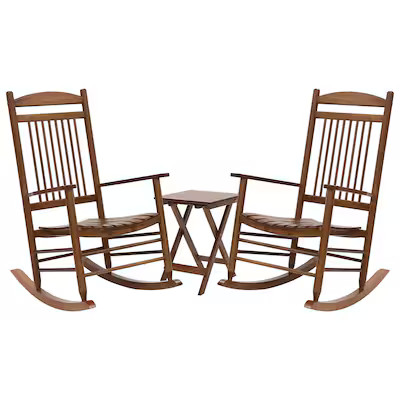 VEIKOUS 2 Natural Wood Frame Rocking Chair with Slat SeatItem #4789031 |Model #PG0207-01NW-02 | Lowe's