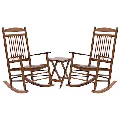 VEIKOUS 2 Natural Wood Frame Rocking Chair with Slat SeatItem #4789031 |Model #PG0207-01NW-02 | Lowe's