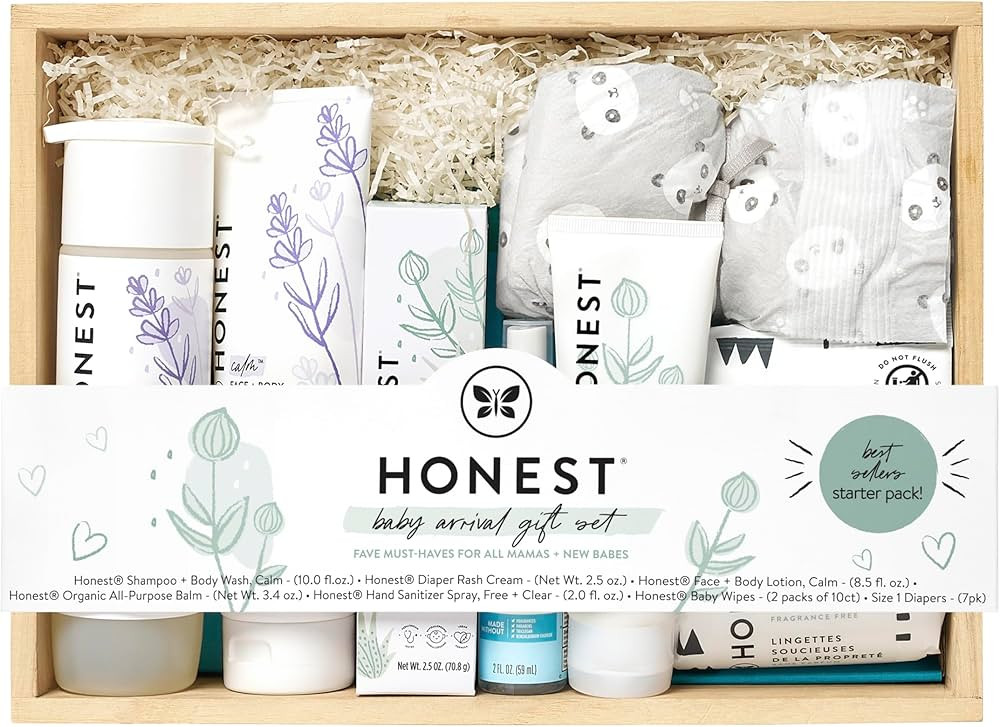 The Honest Company Baby Arrival Gift Set | Newborn Essentials Welcome Box | Diapers, Wipes, Perso... | Amazon (US)