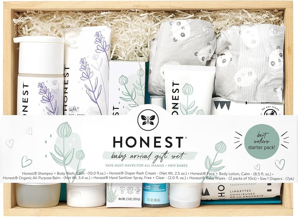The Honest Company Baby Arrival Gift Set | Newborn Essentials Welcome Box | Diapers, Wipes, Perso... | Amazon (US)
