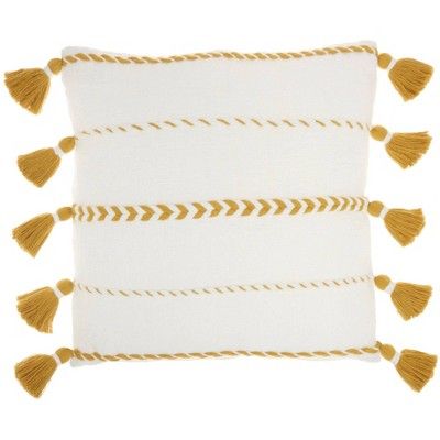 20"x20" Oversize Life Styles Braided Striped Square Throw Pillow with Tassels - Mina Victory | Target