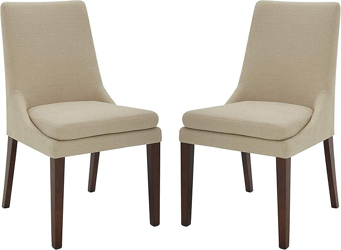 Amazon Brand – Stone & Beam Alaina Upholstered Dining Room Kitchen Chairs, 20"W, Set of 2, Hemp | Amazon (US)