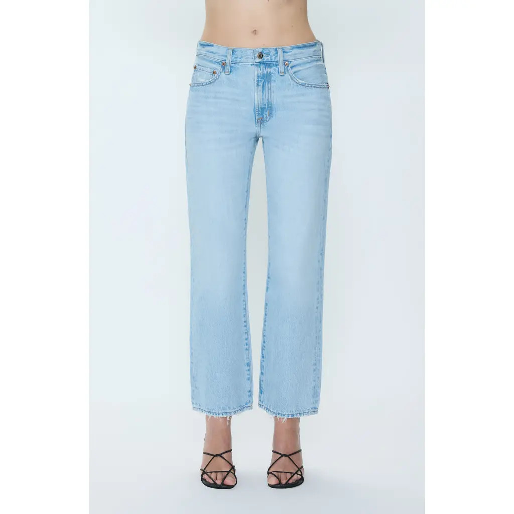 Pistola Lexi Distressed Studded Crop Barrel Jeans in Dolce Vita Vintage at Nordstrom, Size 33 | Nordstrom