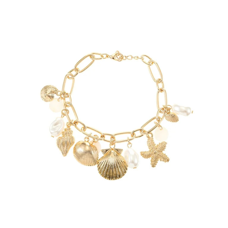Time and Tru Goldtone Coastal Charm Bracelet, 1 Piece - Walmart.com | Walmart (US)