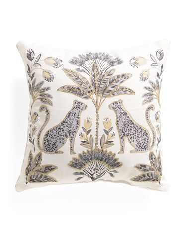 20x20 Outdoor Embroidered Cheetah Pillow | Throw Pillows | Marshalls | Marshalls