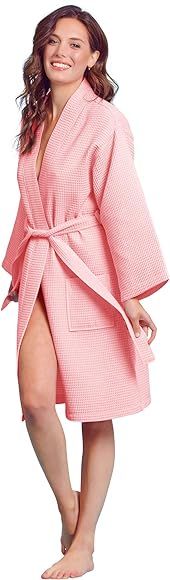 Kimono Waffle Robe – Women’s Bath SPA Robe – Lightweight Cotton &Polyester Blend | Amazon (US)