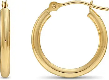 BEST SILVER 14K Yellow Gold 15mm Hoop Earrings | Nordstromrack | Nordstrom Rack