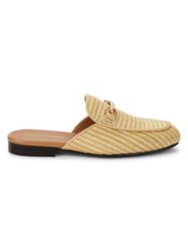 Redford-2 Striped Raffia Mules | Saks Fifth Avenue OFF 5TH