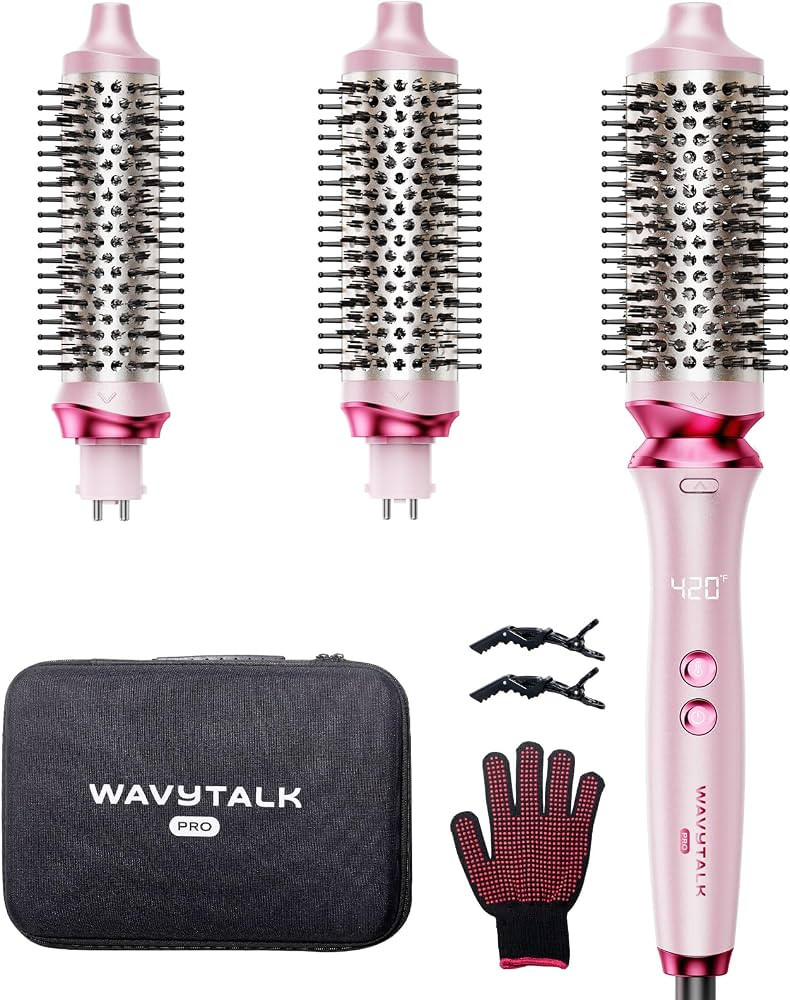 Wavytalk Thermal Brush Set Heatwave Pro 3 Size Ionic Heated Round Brush | Amazon (US)