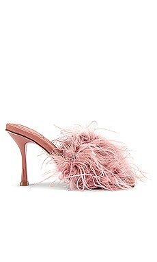 Jeffrey Campbell Chauffeur Feather Mule in Blush Combo from Revolve.com | Revolve Clothing (Global)