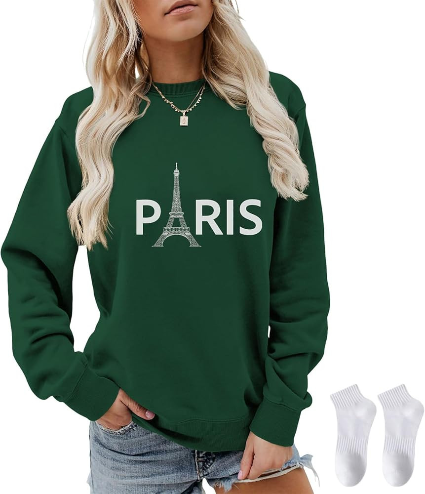 Sweatshirt for Women Funny Letter Graphic Crewneck Pullovers Casual Tops S~XXL | Amazon (US)