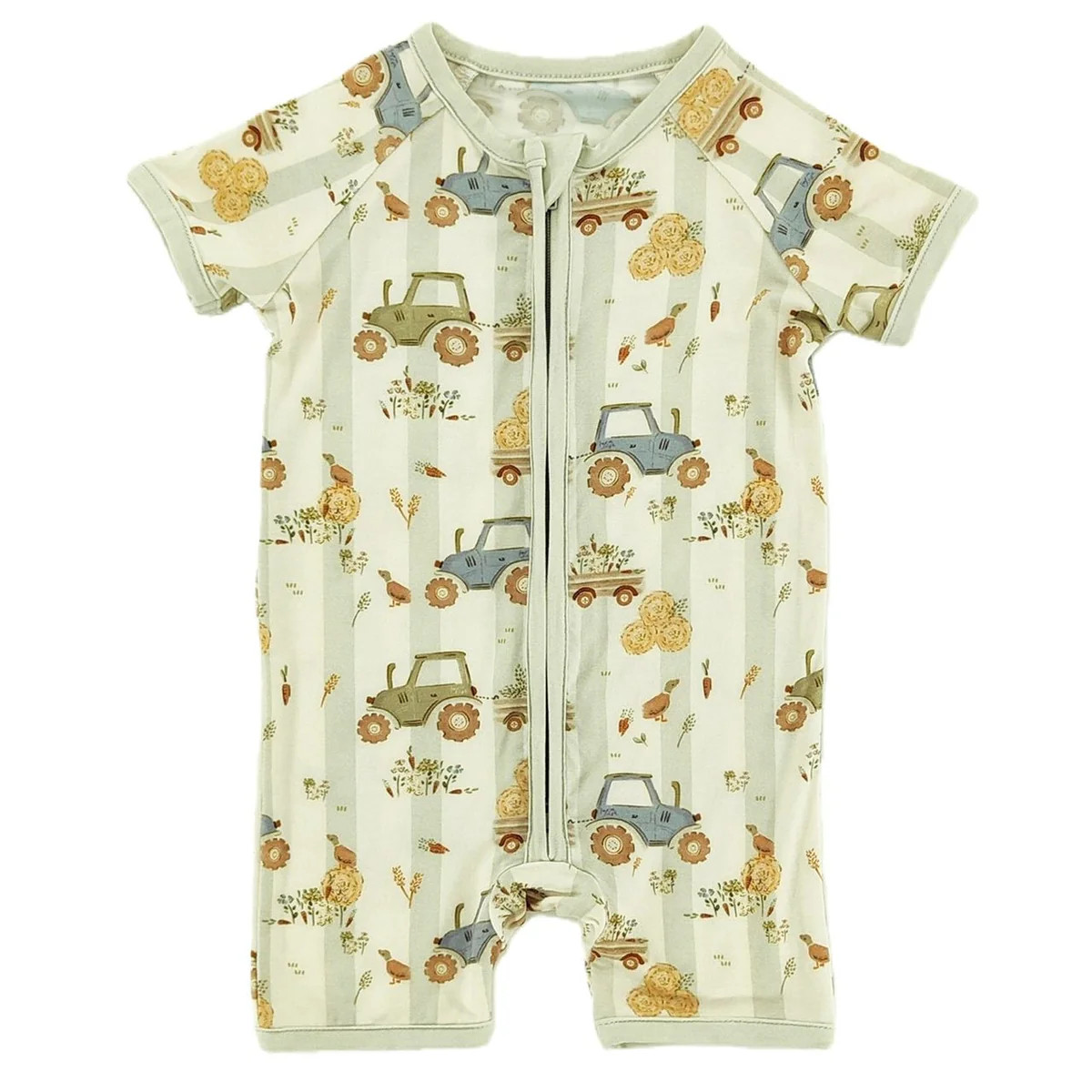Tractor Trails Bamboo Short Romper | Little One Shop Co