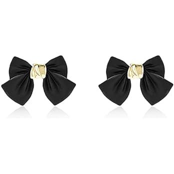 ONLYJUMP S925 Silver Needle Delicate Dainty Simple Tiny Bow Tie Ribbon Stud Earrings Handmade Swe... | Amazon (US)