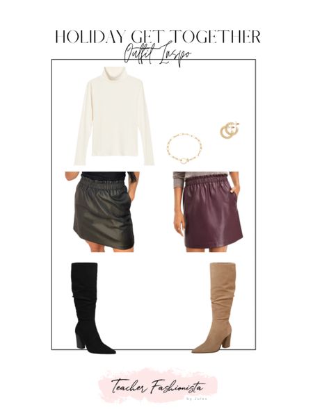If you’re planning a holiday get together, this Loft skirt is a beautiful idea in either color! Here’s a simple outfit idea. (Skirt is 40% off with code SHINE)

#ltkshoecrush #ltkunder50 #ltkunder100 • Holiday party • tall boots • knee high boots • faux leather skirt • Amazon •



#LTKworkwear #LTKsalealert #LTKHoliday
