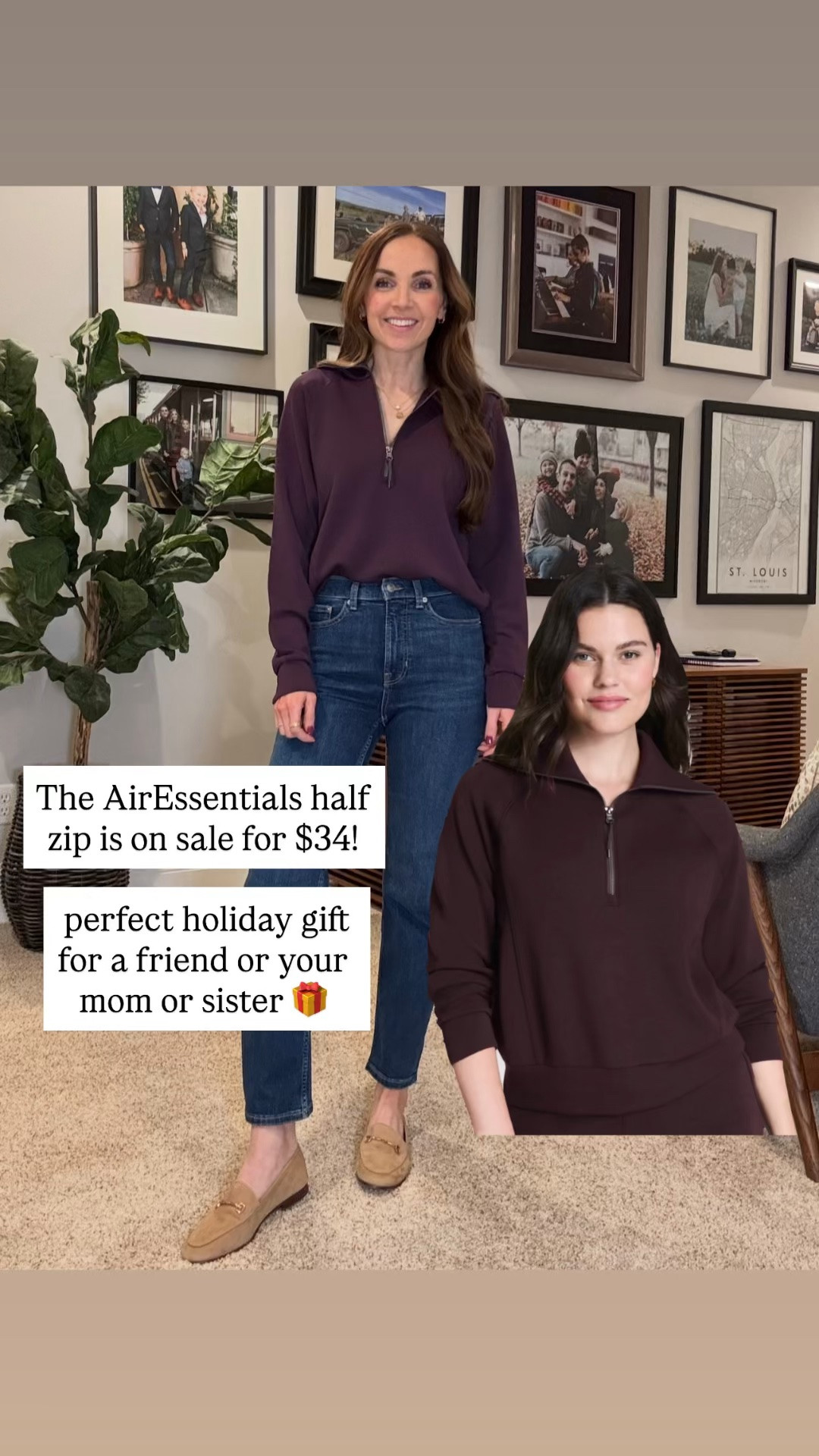 @Spanx AirEssentials is on extra sale!! This half zip pullover is classy and so soft and is only $34. Grab it as an early holiday gift! 🎁