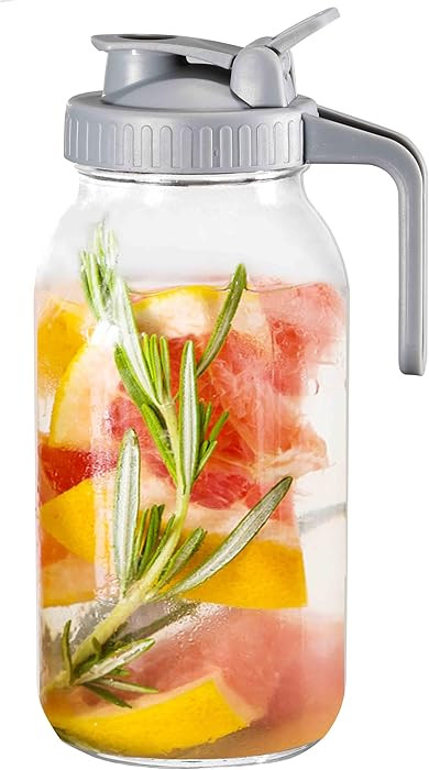 Mason Jar Glass Pitcher, 64 Oz Heavy Duty Filter Water Jug with Pour Spout Handle Lid for Storage... | Amazon (US)