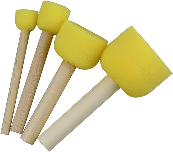 20 pcs Round Sponges Brush Set, 4 Sizes Paint Tools for Kids | Amazon (US)