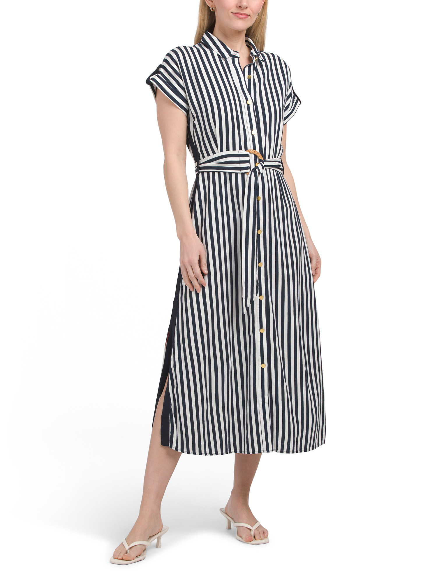 Cuff Sleeve Midi Shirt Dress | TJ Maxx