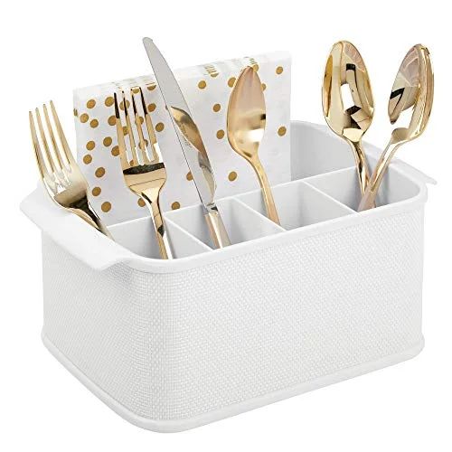 mDesign Plastic Cutlery Storage Organizer Caddy Tote Bin with Handles for Kitchen Cabinet or Pant... | Walmart (US)