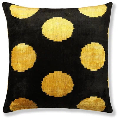Luxury Black & Gold Silk Velvet Pillow 20X20 Inch | Handmade | Wayfair North America