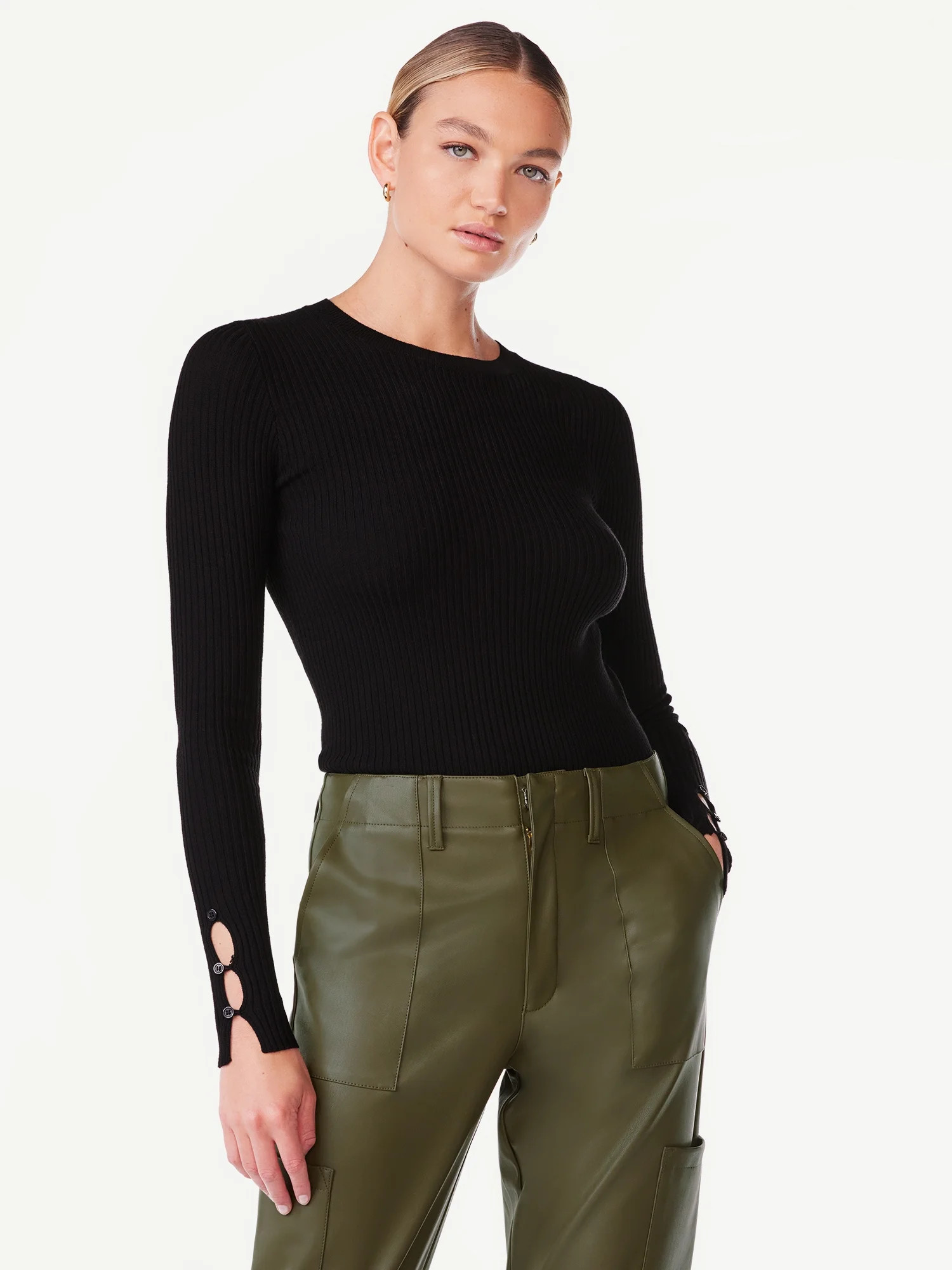 Scoop Women's Bodysuit Sweater with Long Sleeves | Walmart (US)