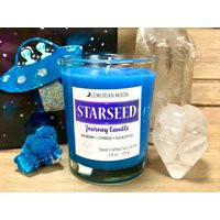 Blue Soy Spell Candle, Scented Meditation Indigo Starseed Votive, Wicca | Etsy (US)