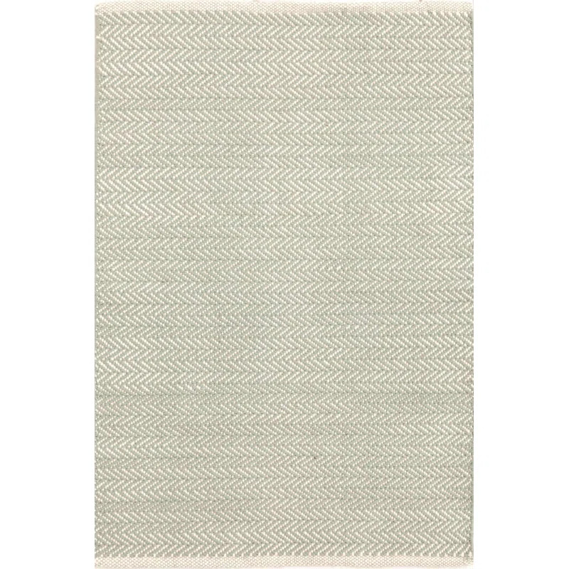 Herringbone Flatweave Cotton Herringbone Area Rug in Sage Green | Wayfair North America