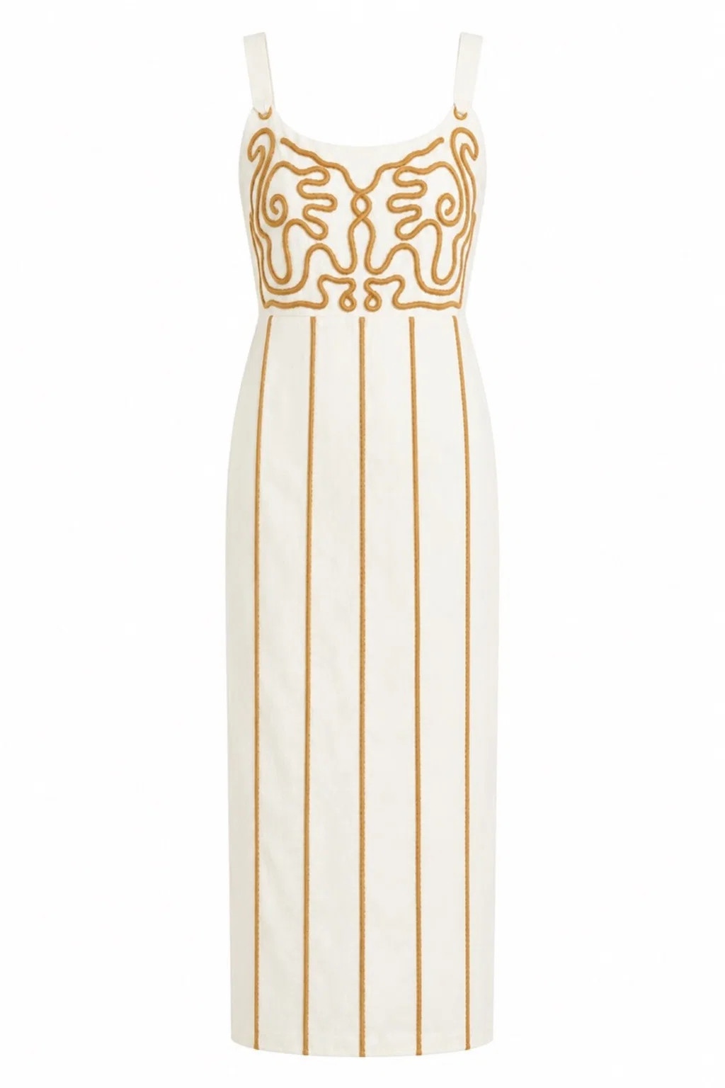 Blare Golden Coast Embroidery Midi Dress | Anna Cate Collection