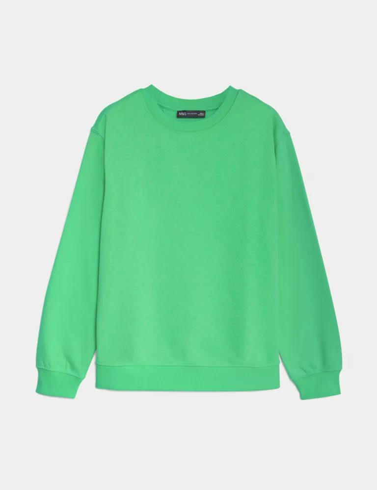 Cotton Rich Crew Neck Sweatshirt | Marks & Spencer (UK)