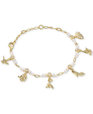 Kendra Scott Disney Princess 14K Gold Over Brass White Mix Charm Bracelet - Macy's | Macy's