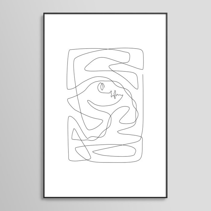 Abstract One Line Art Framed Art Print | Society6