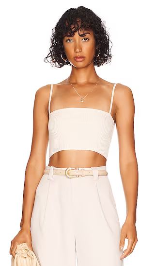 Magdala Knit Crop in Ivory | Revolve Clothing (Global)