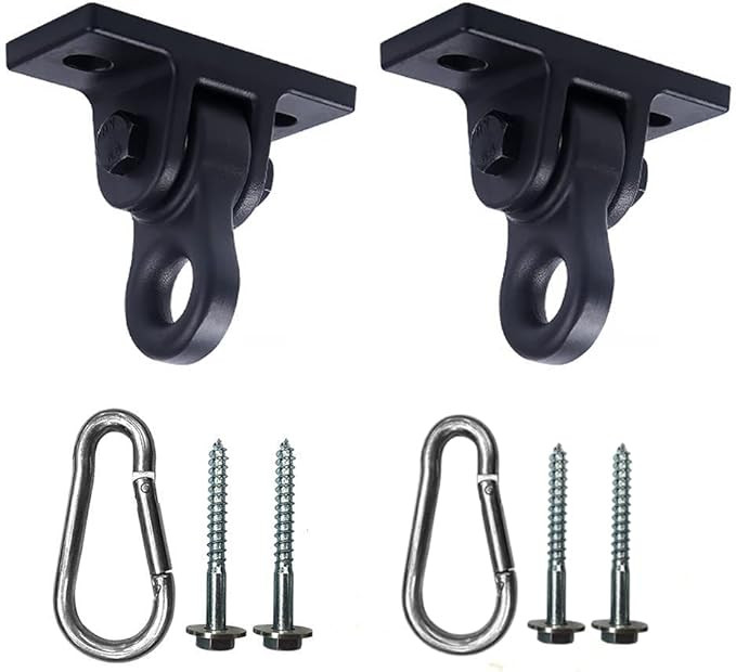 Heavy Duty Black Swing Hangers Screws Bolts included Over 5000 lb Capacity Playground Porch Yoga ... | Amazon (US)