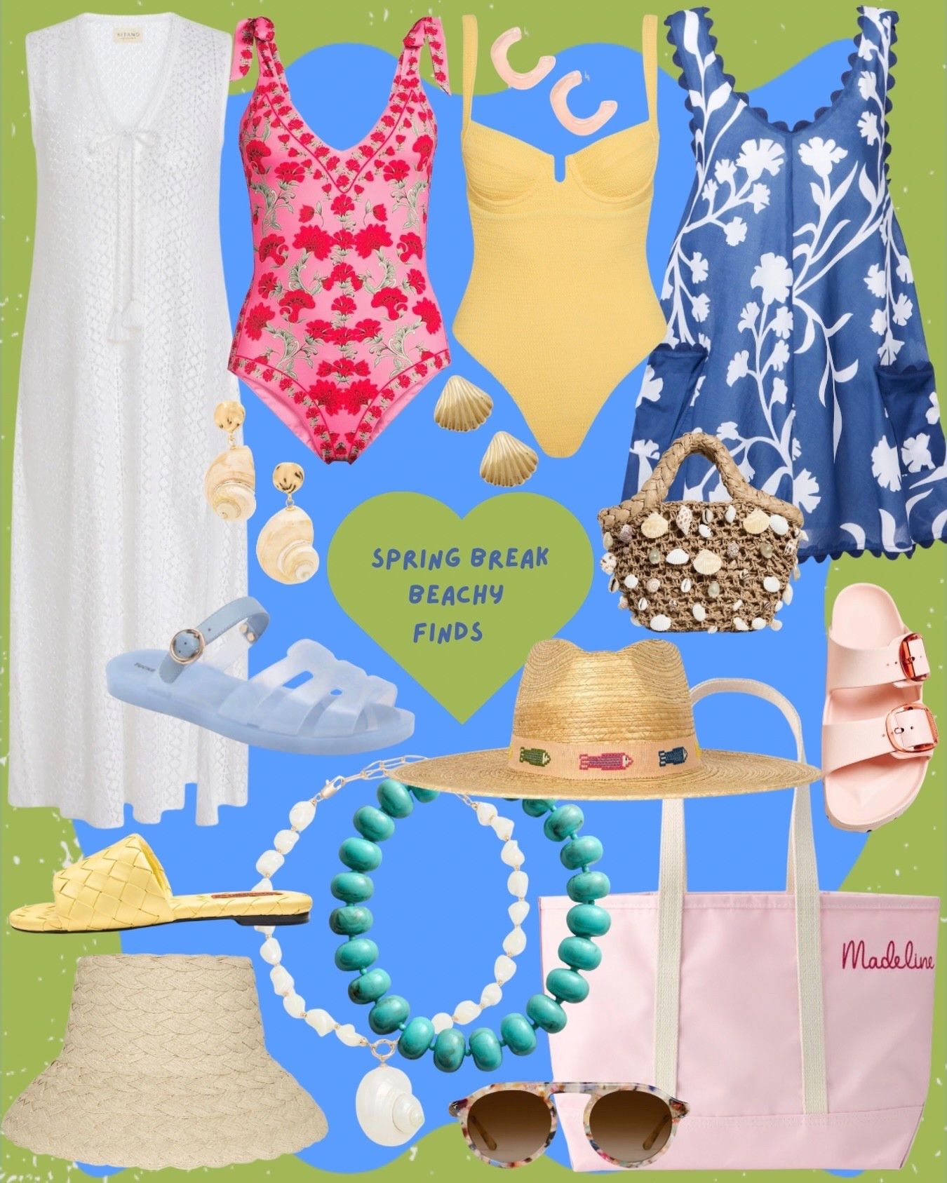 Back again with things I’m eyeing for a beachy Spring. Best part, most everything is under $200 and all the  jewelry is under $100.

Some of these pieces have been patiently sitting in my closet (like this white cover up and under $100 bucket hat!). I may need a new pair of sandals though because I’m loving these styles that can easily rinse off after a day in the sand. 

#springbreak #springbreakstyle #springfashion

#LTKSwim #LTKTravel #LTKSeasonal