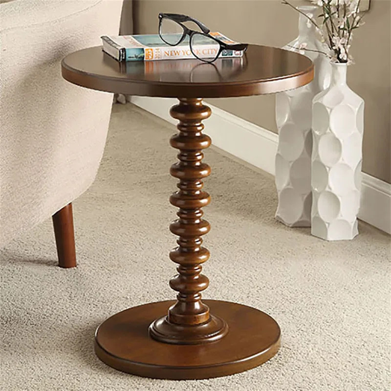 Charlton Home® Walnut Round Wooden Side Table | Wayfair | Wayfair North America