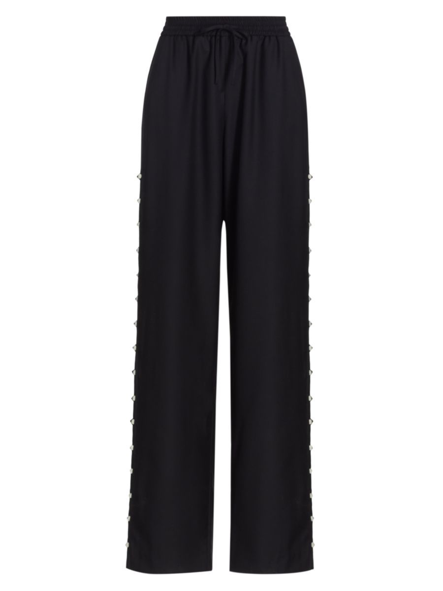 Side-Button Wide-Leg Wool Pants | Saks Fifth Avenue