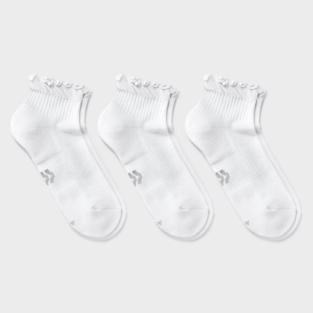 Women's Cushioned Ruffle 3pk Athletic Ankle Socks - All In Motion™ 4-10 | Target