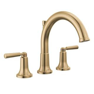 Saylor Gold 2-Handle Deck Mount Roman Tub Faucet Trim Kit in Champagne Bronze (Valve Not Included... | The Home Depot