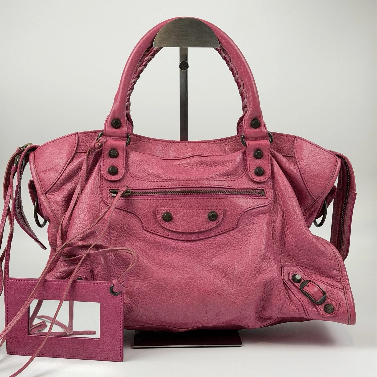 Auth Balenciaga Classic City Handbag Shoulderbag 2Way Bag Leather Pink t62 | eBay AU