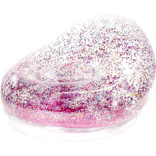 Inflatable Glitter Chair, Pink Holographic Glitter | Maisonette