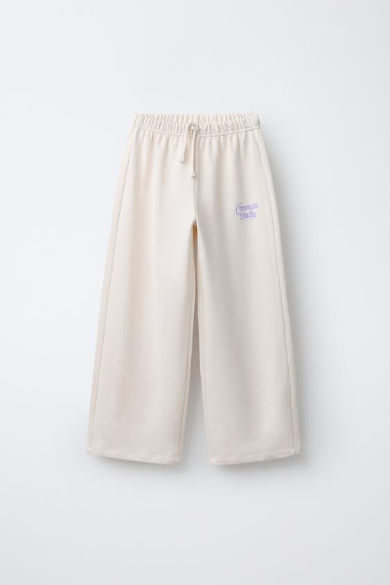 WIDE LEG TEXT PANTS | Zara US