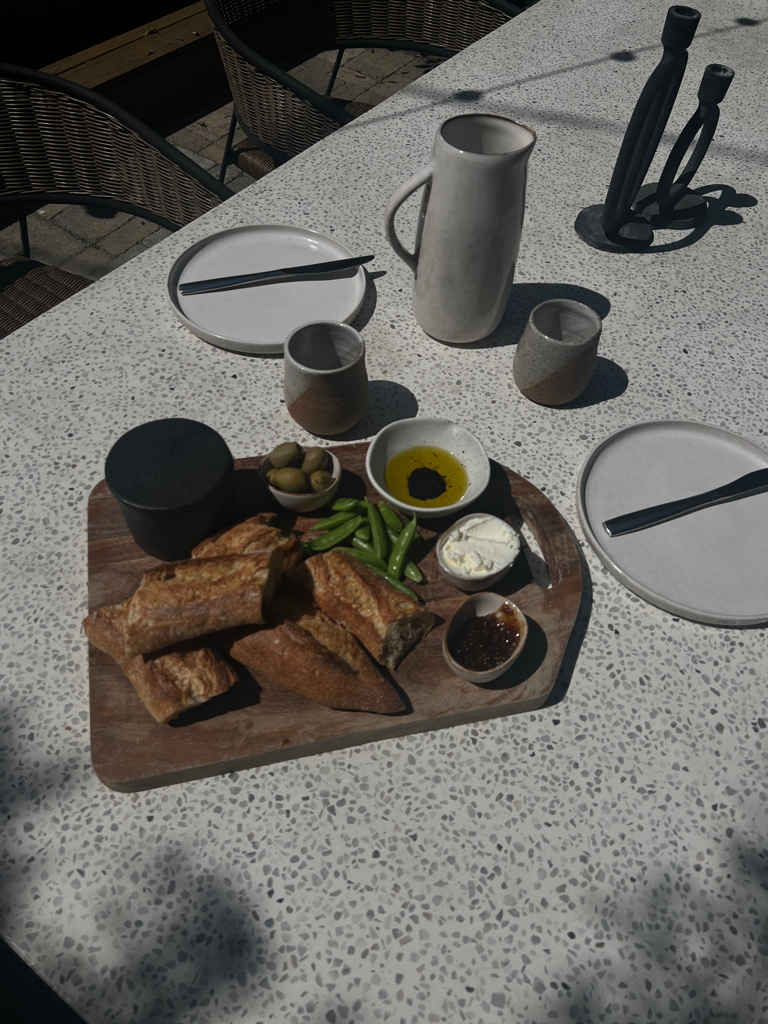 Alfresco eating. Lunch in the garden. Cute outdoor furniture, patio furniture, cb2 outdoors, outdoor table wear 

#LTKhome #LTKSeasonal