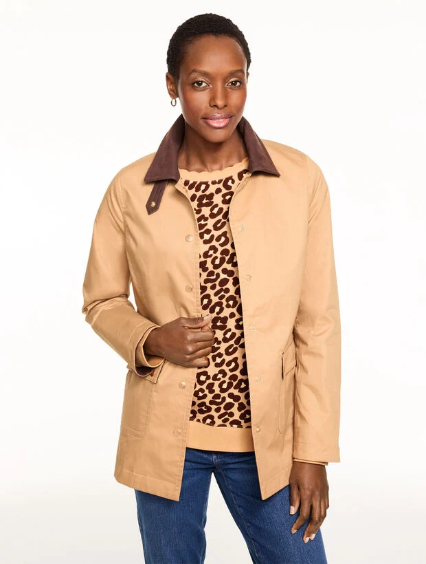 Coated Cotton Barn Jacket | Talbots