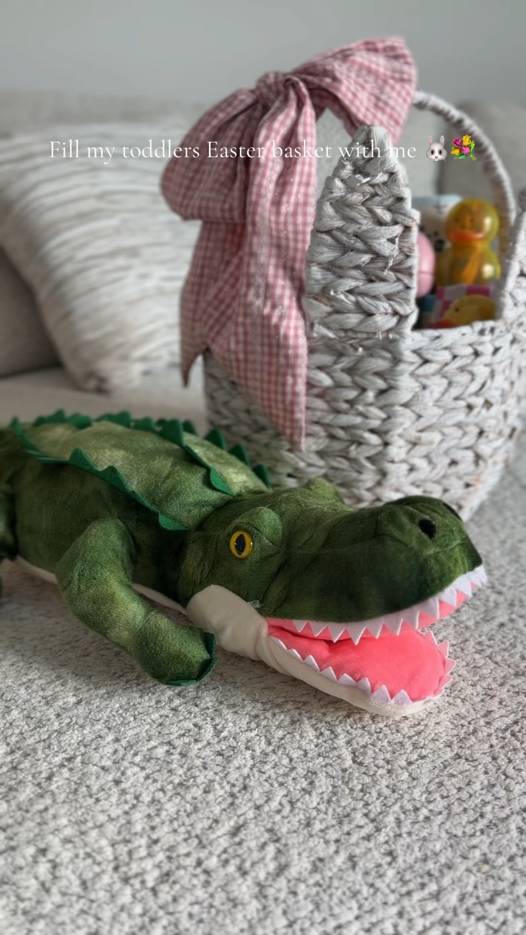 Even though it’s Kollins second Easter it feels like her first 🤭 her obsession currently is “allo-golol” alligators 🤪🐊 and of course we always have to get a new little blue truck book. 
.
.
#toddlereaster #firsteaster #easterbasket #easterbasketstuffer #kidseaster #toddlerswim 

#LTKmomlife #LTKKids #LTKSeasonal