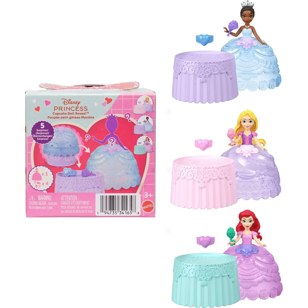 Disney Princess Valentine Cupcake Small Doll Reveal with 5 Surprises Including Heart Ring for Chi... | Target