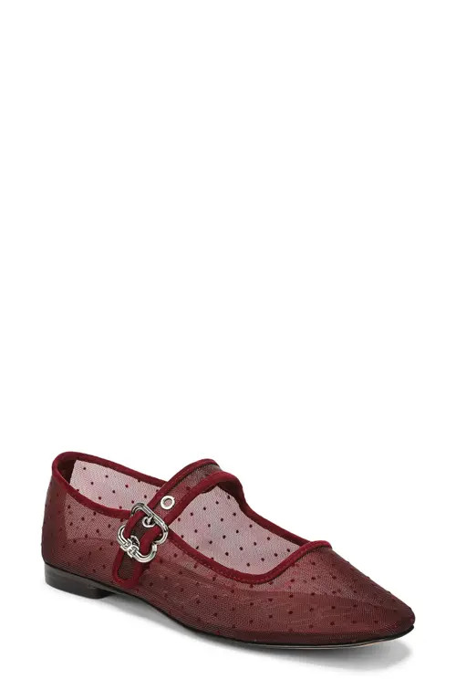 Sam Edelman Michaela Mesh Mary Jane Flat in French Merlot at Nordstrom, Size 9 | Nordstrom