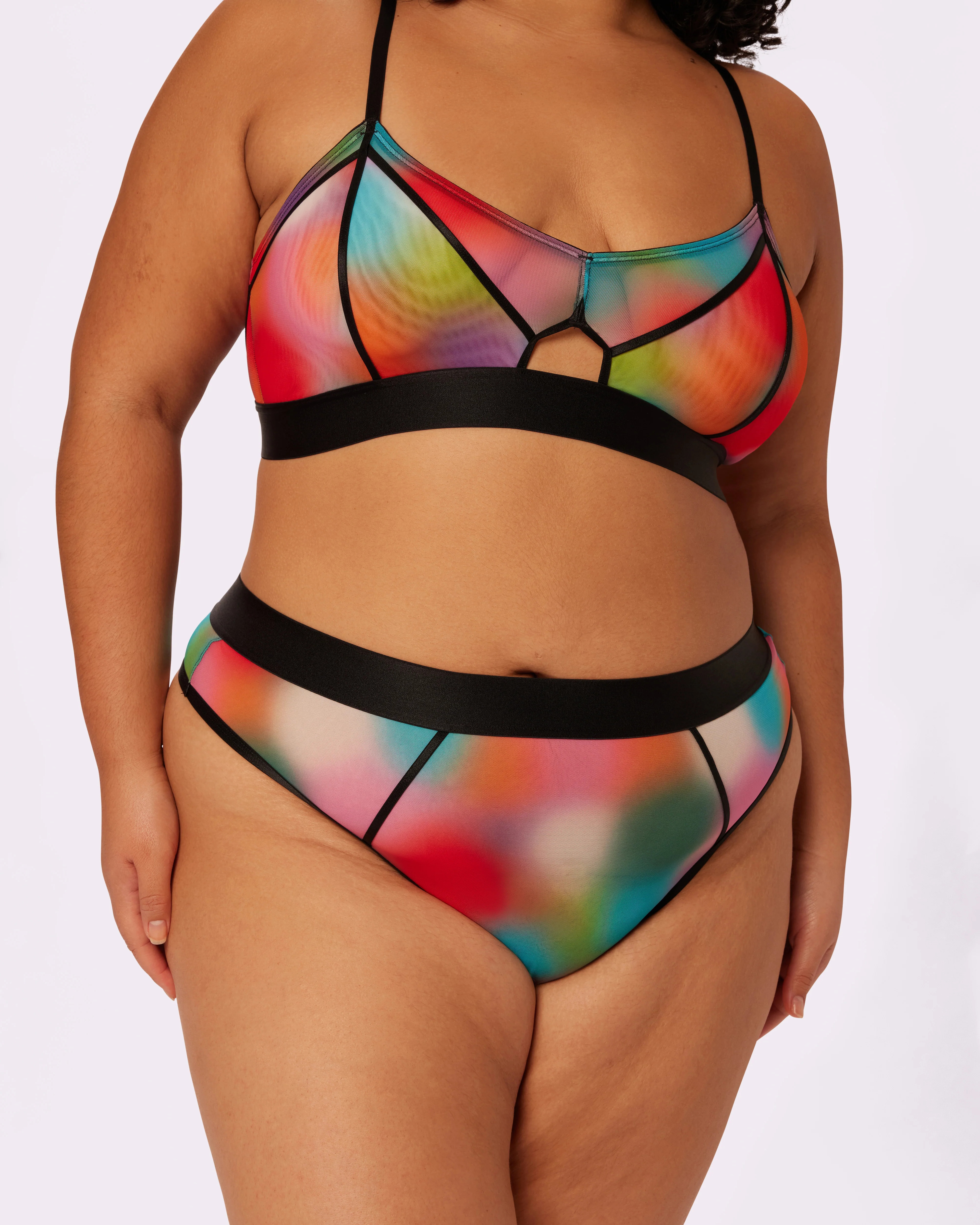 Sheer Sculpt Pop High Cut Thong | Silky Mesh (Supernova) | Parade