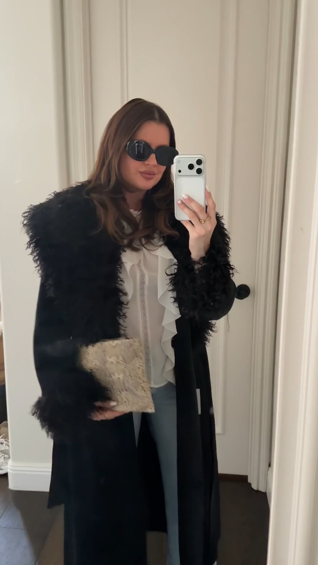Styling this faux suede fur trimmed coat with a ruffle blouse, wide leg jeans, wide heel booties and snake skin print clutch. The coat is warm enough for late fall/winter months. The blouse is from Zara and currently sold out but I’m tagging similar ones below 

#suede #coat #faux #fur #furtrim #winter #fall #blouse #ruffle #snake #snakeskin #snakeskinprint #jeans #wideleg #clutch #wintercoat #furtrimcoat #ruffleblouse #booties #celine #sunglasses #revolve #zara 

#LTKFindsUnder100 #LTKootd #LTKWorkwear



#LTKFindsUnder50 #LTKSeasonal #LTKgrwm
