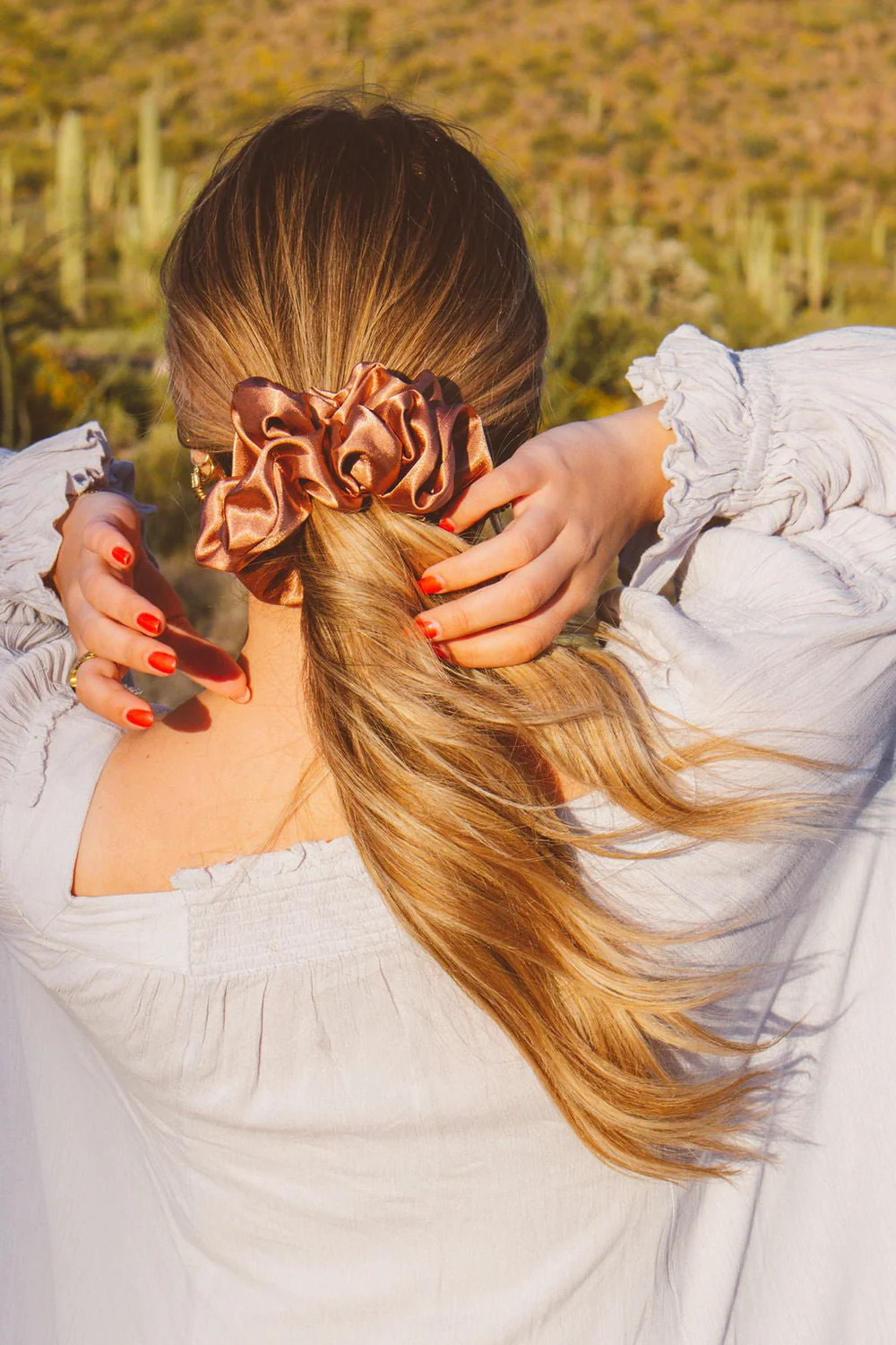 Clay Satin Jumbo Scrunchie | Shop Andi